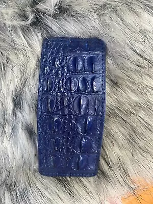 Genuine Crocodile Skin Leather Money Clip Navy Blue • $25