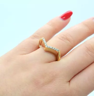Rare KARA ROSS V Shape Diamond Ring Size 7 • $1299.99