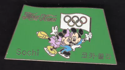 Sochi 2014. Olympic Games Pin. Coca Cola In Korean. Minnie & Mickey. Skating • $13.50