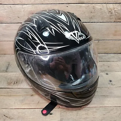 VEGA Mach Motorcycle Bike Helmet Fiberglass DOT Ride Black SZ Large See Pics • $49.95