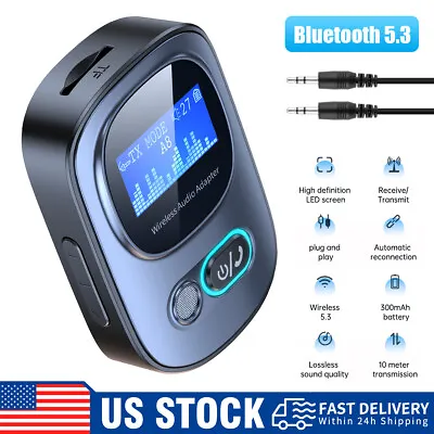Portable Bluetooth 5.0 USB Wireless Transmitter Receiver Audio Adapter 3.5mm Aux • $13.99