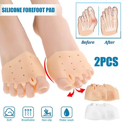 $7.48 • Buy 2PCS Silicone Bunion Toe Corrector Orthotics Separator Pain Relief Forefoot Pads