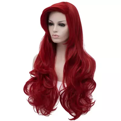 Curly Red Mermaid Wig For Women Long Wavy Cosplay Daily Hair Heat Resistant Synt • $29.74