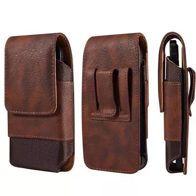 Universal Leather Men Waist Bag Mobile Phone Belt Clip Case Phone Holster Pouch` • £9.08