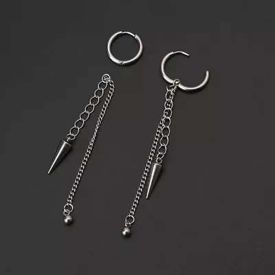 Korean KPOP Boys Album Titanium Tassel Long Chain Drop Earrings Stainless Steel • $8.55