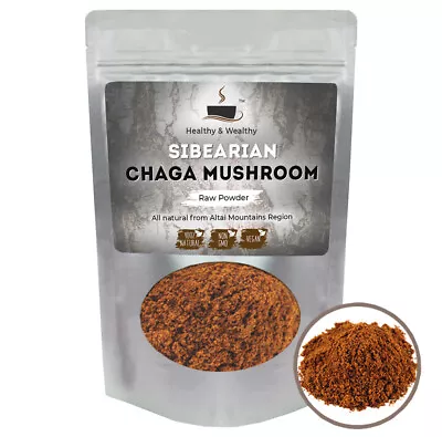 Organic Siberian Chaga Mushroom Raw Powder Wild Harvested From Altai Mountains • $194.95