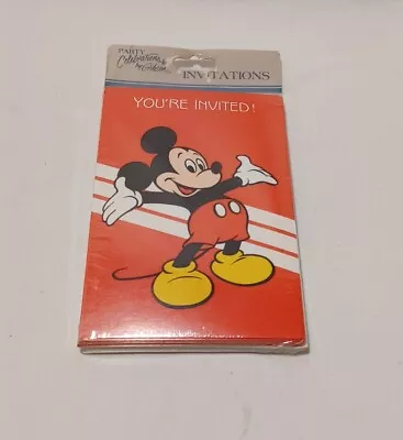 Vtg Mickey Mouse Party Invitations LOT Of 8 NIP Mickey Mouse Birthday  • $6.97