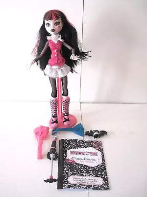 Rare Monster High First Wave Doll 2008 Dracalaura + Pet Bat Diary Umbrella Stand • $186.77