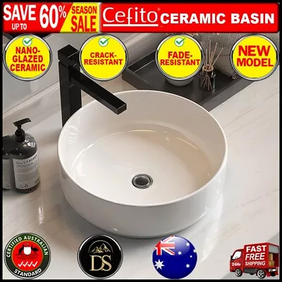 Cefito Bathroom Basin Ceramic Vanity Basin Above Counter White Hand Wash • $53.82