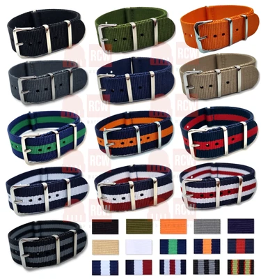 £4.99 • Buy NATO Watch Strap Band G10 Military Army Divers Nylon In Widths 18mm 20mm 22mm