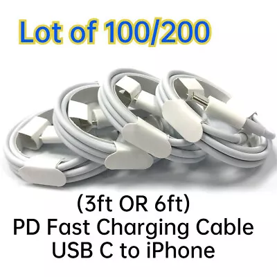 Lot Of 100/200 PD Fast Charger Sync USB Type C Cable For IPhone XS 11 12 13 IPad • $358.87