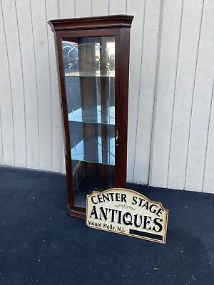 BN 01: Etched Glass Mahogany Corner China Cabinet • $525