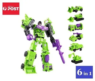 Constructicons / Devastator G1 Style Green Color Scheme 6 In 1 Robot Toys Set • $50