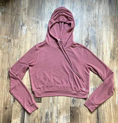 Alo Yoga Muse Women's Cropped Hoodie Dusty Pink Crop Sz M • $35