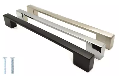 Slimline Kitchen Cabinet Handles Cupboard  Drawer Handle Matt Black Bar Wardrobe • £4.13