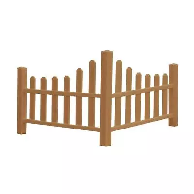 Vinyl Picket Fence Brown Country Corner Embossed Weather-Resistant 49Lx 49Wx 44H • $118.99