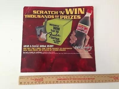 Vintage Coca Cola Cardboard Advertising Sign Scratch & Win Guitar & Amp Sets • $7.99