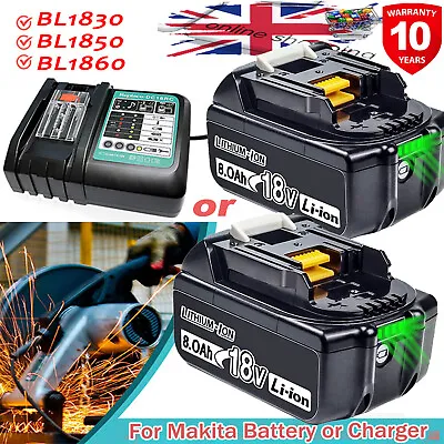 18V 5.0Ah 6.0Ah 8.0Ah Li-ion LED Battery For Makita BL1830 BL1840 BL1850 BL1860 • £32.99