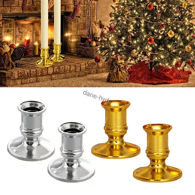 2/4 Single Straight Taper Candle Stick Holders Table Candles Party Dinning Decor • £5.99