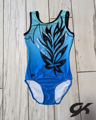 $22 • Buy DREAMLIGHT X GK ELITE Gymnastics Dance Leotard Extra Small Blue Black ULTRA SOFT