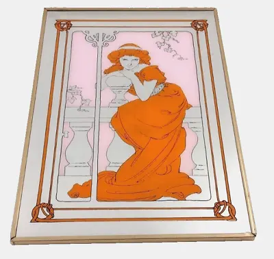 Vintage Art Nouveau Style Alphonse Mucha Lady Nostalgia Mirror 20” X 14” • $59.95