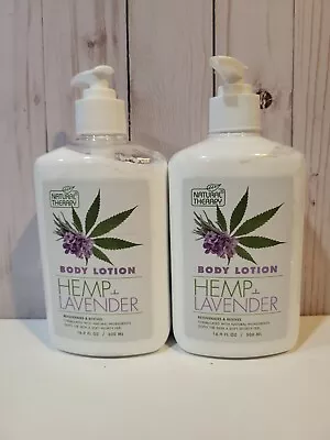 2 Bottles Natural Therapy 16.9 Oz Hemp & Lavender Rejuvenate Revive Body Lotion • $20