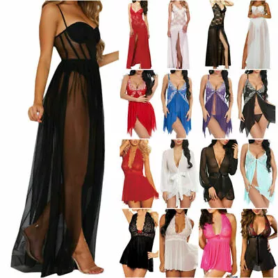 Women Fashion Sexy Nightwear Dress Long Dress Fancy Party Clothes Wrap Sleepwear • $14.56