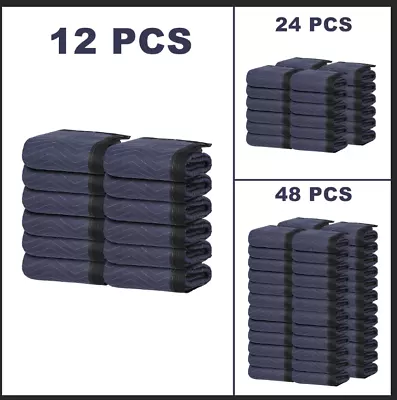 12/24/48pcs Moving Blankets 80  X 72  Pro Economy Black Shipping Furniture Pads • $59.58