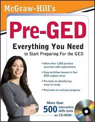 McGraw-Hill's Pre-GED With CD-ROM (McGraw-Hill's Pre-GED: Everything You  - GOOD • $5.38