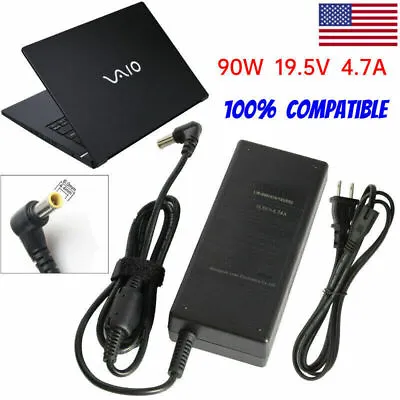 $12.49 • Buy AC Adapter Power Supply Cord For Sony Vaio Laptop Charger Power Cable 90W(max)