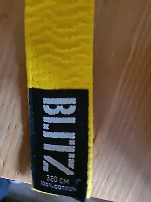 Blitz Sports Yello Coloured Lightweight Karate Belt Karate Judo Rank Colour Belt • £2