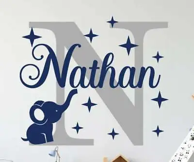 £18.72 • Buy Custom Name Personalised ELEPHANT Wall Art Decal Kids Bedroom Nursery  Sticker