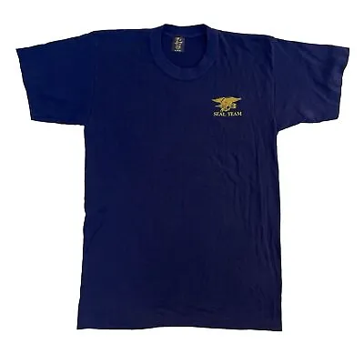 Vintage US Navy Seal Team T-Shirt Tee Medium Blue Single Stitch Military Issue • $29.95