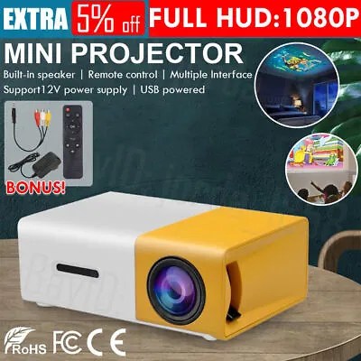 $35.99 • Buy Mini Projector HDMI LED HD 1080P Home Cinema Portable Pocket Projector Party AU