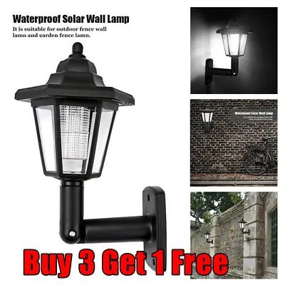 Solar Powered LED Light Outdoor Garden Yard Fence Wall Lantern Hexagonal Lamp • $9.59
