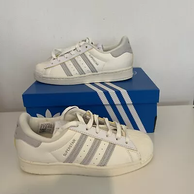 ✅ Authentic Adidas Originals Superstar Unisex Shoes White Grey Size UK 6.5 Vegan • £45