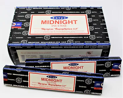 Satya Nag Champa MIDNIGHT Incense Sticks: Choose 15 30 45 90 Or 180 Gm • $4.90