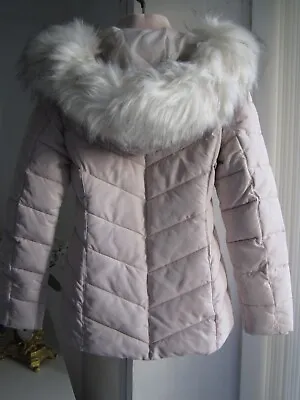 Miss Selfridge NEW RRP £69 Pink Hood Puffer Size 4 6 Aso Look Dress Coat Jacket • £23