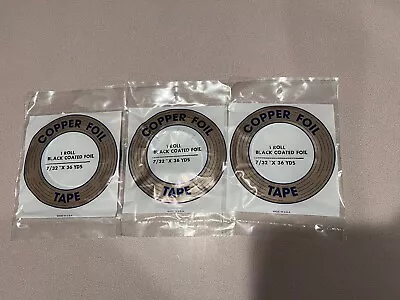 NEW - 3 Rolls EDCO Black Back Copper Tape 7/32 Stained Glass Foil • $40