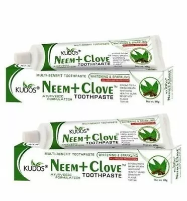 £14.74 • Buy Kudos Ayurveda Neem & Clove Toothpaste-100g(Pack Of 2) Multi Benefit Toothpaste
