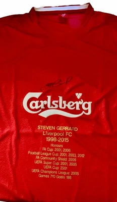 £175 • Buy Steven Gerrard Liverpool Career Stats SIGNED Shirt Superb Xmas Gift £175