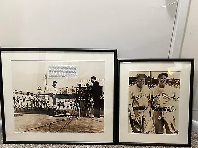 New York Yankees Babe Ruth Lou Gehrig Farewell Speech Framed Pictures 8.3lbs 20  • $39.95