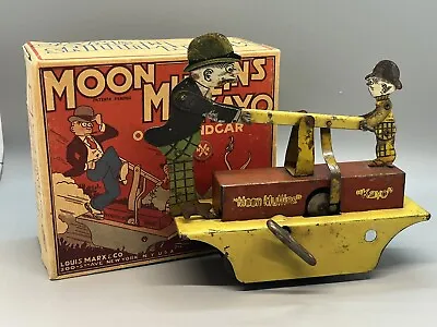 Vintage 1930S Marx Moon Mullins & Kayo Handcar Windup Toy W/Box - Yellow - RARE • $595