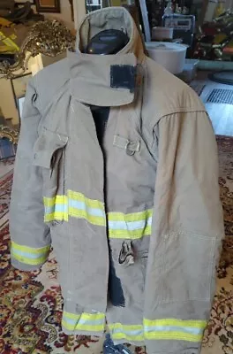 Vintage Retired Firefighter Turnout JACKET FIRE COAT USED Size 44x35  PFD NY • $152