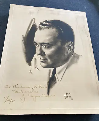 J Edgar Hoover Inscribed Illustrated Signed 12/24/1941 • $320