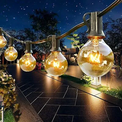 £27.96 • Buy 25/50FT Outdoor Festoon Globe String Fairy Lights G40 Bulbs Garden Wedding Home