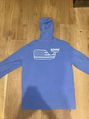 Vineyard Vines Long Sleeve Hooded T-shirt Long Sleeve Size Large Blue USA Whale • $20