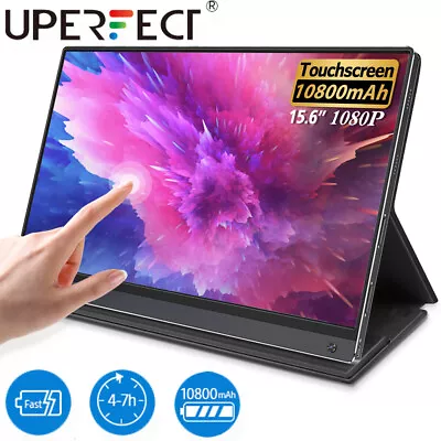 15.6  IPS HDR 1080p FHD 10-Point Touch USB C Monitor Built-in 10800mAh Battery • $125.99