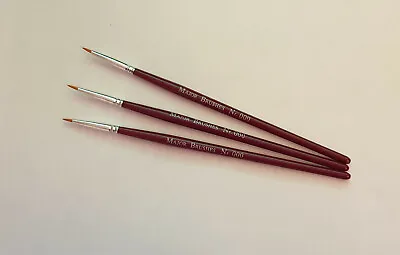 3 X Size 000 Extra Fine Synthetic Sable Modelling Paint Brushes Model Making • £3.89