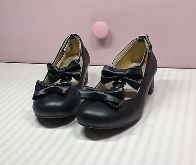 Kawaii Lolita Fashion Unbranded Black Bowknot Shoes Himekaji Girly Cute Style • £28.93